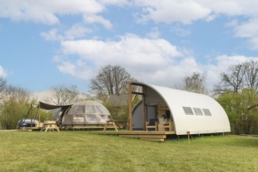 4-persoons stacaravan/chalet Panorama Lodge met privé sanitair