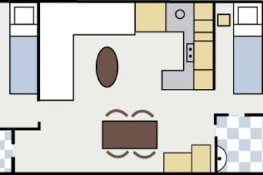 5-Personen Mobilheim Veldchalet 4+1 (tot 6 jr.)