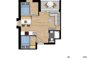 4-persoons appartement Comfort | 2 Slaapkamers