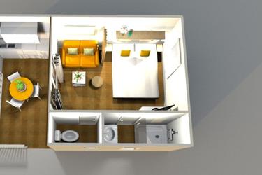 2-persoons Chalet Prestige 1 bed 2/3 pers 13m²+ 8m²