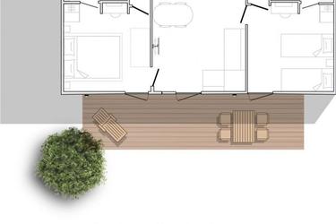 4-persoons Stacaravan Privilege 2 bedrooms