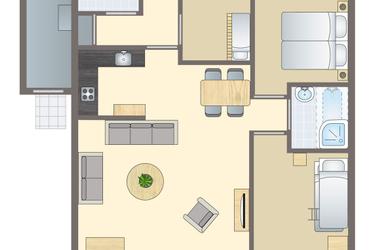 4-la personne bungalow 4CK (max. 2 adults)